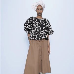 ZARA print peplum top size XS animal print